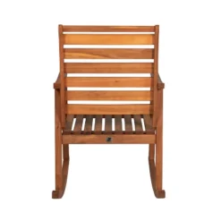 JONATHAN Y Carey Modern Slat-Back Acacia Wood Patio Outdoor Rocking Chair -Jonathan Y Store GUEST 3ac9060c 3360 4355 9864 1f644ebc4d0a