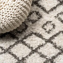 JONATHAN Y Algaida Moroccan Diamond Shag Area Rug - Plush Bohemian Trellis -Jonathan Y Store GUEST 3c83c42b 62b0 4e2e a30c 0c7f27cfb705