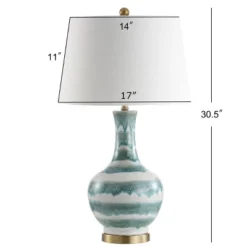 JONATHAN Y Tucker 30.5" Striped Ceramic & Metal LED Table Lamp - Green 7 JONATHAN Y Tucker 30.5" Striped Ceramic & Metal LED Table Lamp - Green -Jonathan Y Store GUEST 408dba64 238a 4db9 8c0f af3115712aed