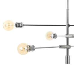 JONATHAN Y Atlas 36-Inch 6-Light Modern Vintage Arm-Adjustable LED Chandelier - Chrome -Jonathan Y Store GUEST 42637813 a23e 4b93 8049 1516d1b8a38b
