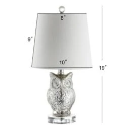 JONATHAN Y 19" Night Owl Glass and Crystal Table Lamp in Silver -Jonathan Y Store GUEST 4277e5e7 1ad7 44aa 8619 12fba9c5afae