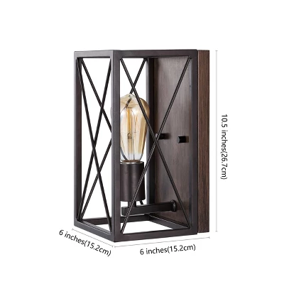 JONATHAN Y Norris X-Frame Rustic Iron Farmhouse LED Wall Sconce 4 JONATHAN Y Norris X-Frame Rustic Iron Farmhouse LED Wall Sconce - Image 2