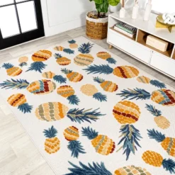 JONATHAN Y Ananas Bold Pineapple High-Low Indoor/Outdoor Rug -Jonathan Y Store GUEST 42bd1685 f338 485a ac41 5d9f68e5877d