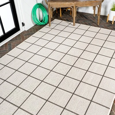 JONATHAN Y Grid Modern Squares Indoor/Outdoor Area Rug 6 JONATHAN Y Grid Modern Squares Indoor/Outdoor Area Rug - Image 4