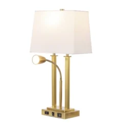 JONATHAN Y Blaire 23.75" 2-Light Metal Table Lamp with USB Charging Port -Jonathan Y Store GUEST 4664fca7 f8f4 41c4 8182 28f661ac07f7