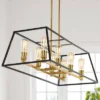 35" 8-Light Liane Farmhouse Industrial Iron Linear LED Pendant Black/Brass Gold - JONATHAN Y -Jonathan Y Store GUEST 47612637 f5ef 4e08 9be5 5727ecbdba58