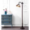 JONATHAN Y 60" Dragonfly Tiffany Style Arched Floor Lamp with LED Bulb