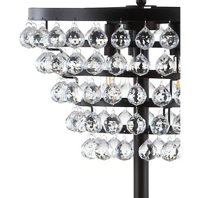 JONATHAN Y Jemma Crystal and Metal Tiered LED Floor Lamp 6 JONATHAN Y Jemma Crystal and Metal Tiered LED Floor Lamp - Image 4