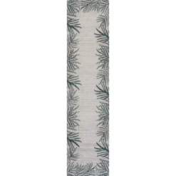 JONATHAN Y Isla Coastal Cottage Palm Frond Border Indoor/Outdoor Rug