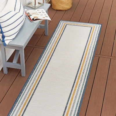 JONATHAN Y Pollux Classic Coastal Mitred Stripe Reversible Area Rug 5 JONATHAN Y Pollux Classic Coastal Mitred Stripe Reversible Area Rug - Image 3