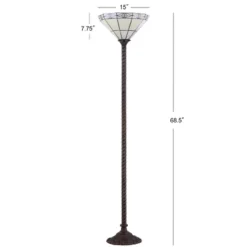 JONATHAN Y Moore 68.57" Tiffany Style Torchiere Floor Lamp with LED Bulb - Bronze -Jonathan Y Store GUEST 4e8ef8e5 443e 4d5a 8365 4c553c1c5f66
