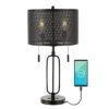27" 2-Light Hank Industrial Farmhouse Iron LED Table Lamp With USB Charging Port Oil Rubbed Bronze (Includes LED Light Bulb) - JONATHAN Y -Jonathan Y Store GUEST 4ef0a3e2 dc58 41c8 adf1 82871e13d95c