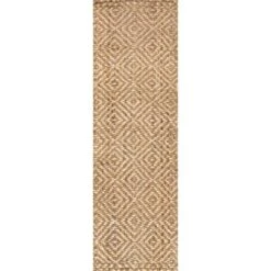 JONATHAN Y Hira Hand Woven Diamond Chunky Jute Area Rug