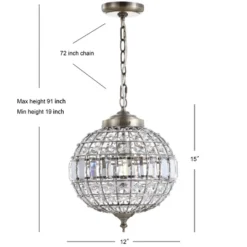 JONATHAN Y Georgina 12" Crystal and Metal Globe Chandelier Pendant - Antique Brass 8 JONATHAN Y Georgina 12" Crystal and Metal Globe Chandelier Pendant - Antique Brass -Jonathan Y Store GUEST 5073dea5 2984 4a1f a267 d35b15e2c00c