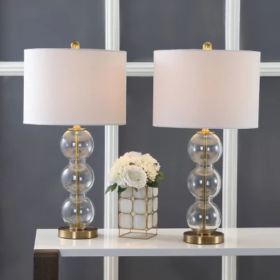 JONATHAN Y 27" Bella Glass Triple Sphere Table Lamp - Set of 2 3 JONATHAN Y 27" Bella Glass Triple Sphere Table Lamp - Set of 2