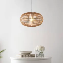 17.5" 1-Light Leo Farmhouse Coastal Rattan LED Pendant Brown - JONATHAN Y 34 17.5" 1-Light Leo Farmhouse Coastal Rattan LED Pendant Brown - JONATHAN Y -Jonathan Y Store GUEST 5156bac7 7b70 4266 b6a2 8dc75013a210