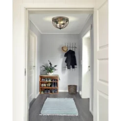 JONATHAN Y Darlene 13" 2-Light Rustic Farmhouse LED Flush Mount