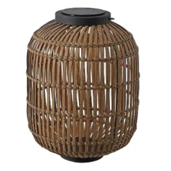 JONATHAN Y Nara Modern Faux Rattan LED Solar Lantern - Indoor/Outdoor -Jonathan Y Store GUEST 533695cd b64a 4326 a26f 4a14823d09c0