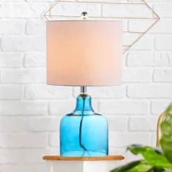 JONATHAN Y 19" Glass Gemma Bell Moroccan Blue Table Lamp with LED Bulb -Jonathan Y Store GUEST 554762e3 bc81 40cf b504 d3bb819bf49f