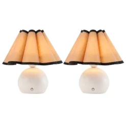 JONATHAN Y Billie Classic Vintage Scalloped Shade Rechargeable LED Table Lamps (Set of 2) -Jonathan Y Store GUEST 55706b0b 788a 40b3 b1bb 8ad84fc02027