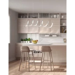 Jonathan Y 31" LED Dimmable Adjustable Metal Linear Pendant - Chrome