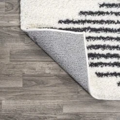 JONATHAN Y Elm Diamond Stripe Geometric Shag Indoor Area Rug -Jonathan Y Store GUEST 57c00eec 957f 4f7d 9924 494e7bd73406