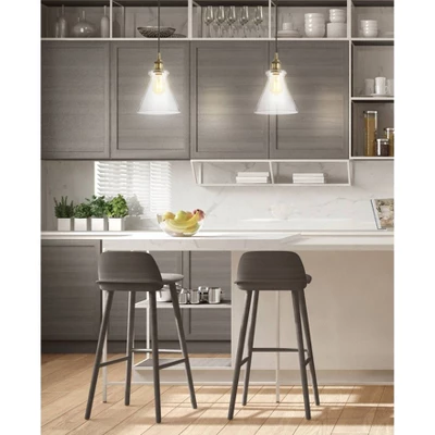 7.5" Adjustable Metal Goldwater Drop Pendant (Includes Energy Efficient Light Bulb) Brass - JONATHAN Y 6 7.5" Adjustable Metal Goldwater Drop Pendant (Includes Energy Efficient Light Bulb) Brass - JONATHAN Y - Image 4