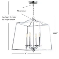 19" Metal Gloria Ceiling Light (Includes Energy Efficient Light Bulb) Chrome - JONATHAN Y -Jonathan Y Store GUEST 58e85543 238d 4f94 9925 67e0f489c78c
