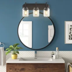 JONATHAN Y Gaines 19.3" Industrial Mason Jar 3-Light Wall Sconce - Oil Rubbed Bronze -Jonathan Y Store GUEST 5a171c58 9b72 4dfc a042 fb1b24083737