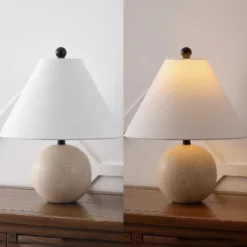 JONATHAN Y Liza Modern Minimalist Travertine Globe LED Table Lamp -Jonathan Y Store GUEST 5bd13b83 ff81 49c3 bd9d 8c188e846f23