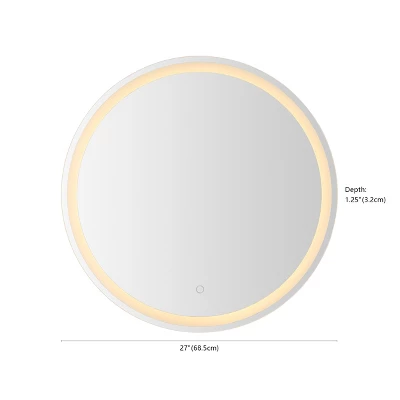 Dane 27" Round Frameless Anti-Fog Aluminum Front/Back-lit Tri-color LED Bathroom Vanity Mirror With Smart Touch Control - JONATHAN Y 11 Dane 27" Round Frameless Anti-Fog Aluminum Front/Back-lit Tri-color LED Bathroom Vanity Mirror With Smart Touch Control - JONATHAN Y - Image 9