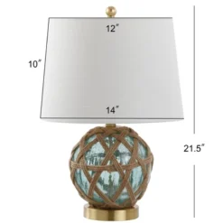21.5" Glass/Rope Andrews Table Lamp (Includes LED Light Bulb) Blue - JONATHAN Y -Jonathan Y Store GUEST 5d256d0a 6335 4117 b0f4 0ba1fb43a092
