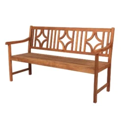 JONATHAN Y Sloane 3-Seat Ogee Diamond-Back Acacia Wood Outdoor Garden Bench -Jonathan Y Store GUEST 5d6bac2d 8041 43e4 b745 636443cb42ad