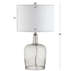 JONATHAN Y Augustine 26" Gray Glass Table Lamp with LED Bulb -Jonathan Y Store GUEST 5f208623 4000 469c 83ed 6a10914135e9