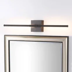 JONATHAN Y Makena 28" LED Dimmable Black Metal Wall Sconce Modern Vanity Fixture