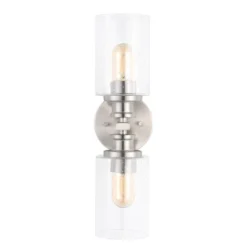 JONATHAN Y Jules Edison Cylinder 2-Light Iron/Seeded Glass Farmhouse Contemporary LED Wall Sconce -Jonathan Y Store GUEST 610772f9 5f01 4a88 9ab5 7a340a077296