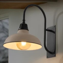 JONATHAN Y Stanley 17" Farmhouse Industrial LED Gooseneck Wall Sconce