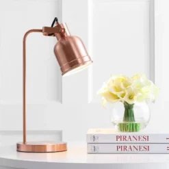 18" Metal Edgar Task Lamp (Includes LED Light Bulb) Copper - JONATHAN Y