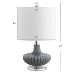 JONATHAN Y Kamille 18" Gray Glass and Lucite Table Lamp with LED Bulb -Jonathan Y Store GUEST 63e2e520 9889 422e b586 05b5f53fc30e