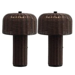 JONATHAN Y Mia 10" Modern Cordless Faux Wicker LED Table Lamp (Set of 2) -Jonathan Y Store GUEST 64a608b0 ff31 48c0 9a37 26344f1abb7b