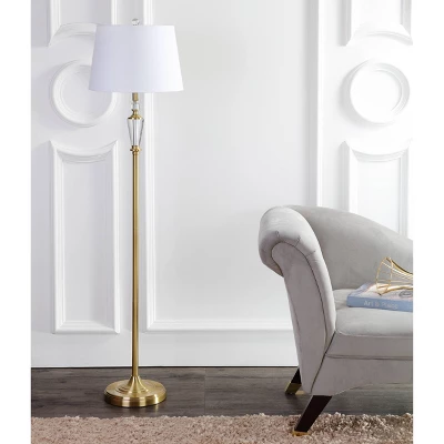 JONATHAN Y Harper 61" Crystal and Metal Floor Lamp - Gold Finish 4 JONATHAN Y Harper 61" Crystal and Metal Floor Lamp - Gold Finish - Image 2