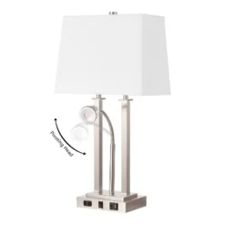 JONATHAN Y Blaire 23.75" 2-Light Metal Table Lamp with USB Charging Port -Jonathan Y Store GUEST 65b9bf5b 59f3 40ef a0bd 984cdfa5fade