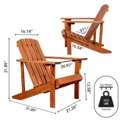 JONATHAN Y Westport Traditional Acacia Wood Outdoor Adirondack Chair -Jonathan Y Store GUEST 663fbf2c 5d12 454a bc6f 92125d947713