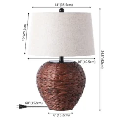 JONATHAN Y Alaro 24.5" Hand-Woven Table Lamp with Beige Linen Shade -Jonathan Y Store GUEST 689dcb09 55d7 4614 8403 2d72d5706e25