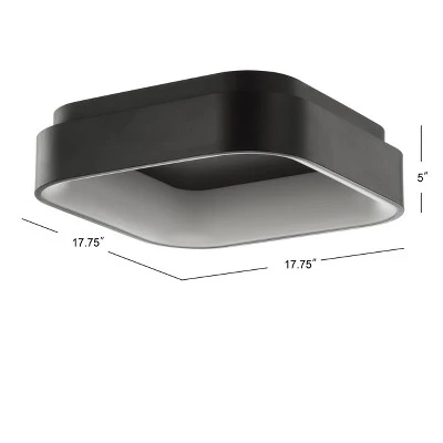 JONATHAN Y Rafael 17.75" Metal Flush Mount - Black LED Ceiling Light 5 JONATHAN Y Rafael 17.75" Metal Flush Mount - Black LED Ceiling Light - Image 3
