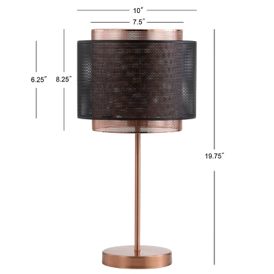JONATHAN Y Tribeca 19.7" Metal Table Lamp - Copper & Blackened Finish 5 JONATHAN Y Tribeca 19.7" Metal Table Lamp - Copper & Blackened Finish - Image 3
