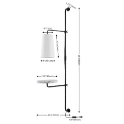 JONATHAN Y Andre 1-Light Black Iron Plug-In LED Sconce with White Marble Shelf 15 JONATHAN Y Andre 1-Light Black Iron Plug-In LED Sconce with White Marble Shelf -Jonathan Y Store GUEST 6a174eab a50f 4cd5 99f1 05a19d17cb1f