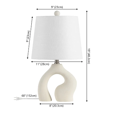 JONATHAN Y Tula Scandinavian Minimalist Ceramic Arch LED Table Lamp 5 JONATHAN Y Tula Scandinavian Minimalist Ceramic Arch LED Table Lamp - Image 3