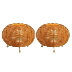 JONATHAN Y Kairi Modern Bohemian Rechargeable Faux Rattan Outdoor LED Table Lamp -Jonathan Y Store GUEST 6b1e436d 55ac 45f6 8866 ea65d582633c