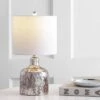 19" Glass Gemma Bell Table Lamp (Includes LED Light Bulb) Chrome - JONATHAN Y